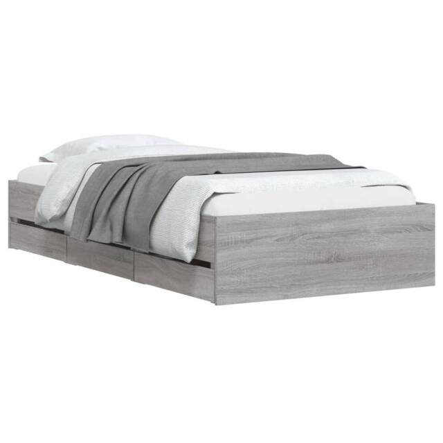 Berkfield Home Modern Bed Frame with Drawers without Mattress Grey Sonoma 90x200 cm - image 1