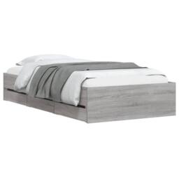 Berkfield Home Modern Bed Frame with Drawers without Mattress Grey Sonoma 90x200 cm - thumbnail 1
