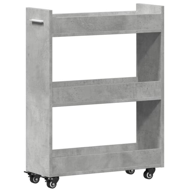 Berkfield Home Cabinet with Wheels Concerte Grey 60x22x79 cm Engineered Wood - Size: 60 x 22 x 79 cm - image 1