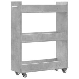 Berkfield Home Cabinet with Wheels Concerte Grey 60x22x79 cm Engineered Wood - Size: 60 x 22 x 79 cm - thumbnail 7