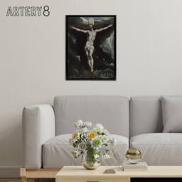"Artery8 Christ on the Cross Cropped Oil Painting El Greco Framed Canvas Art - Size: W12"" x H16""" - thumbnail 3