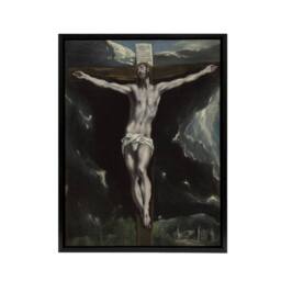 "Artery8 Christ on the Cross Cropped Oil Painting El Greco Framed Canvas Art - Size: W12"" x H16""" - thumbnail 1