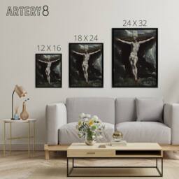 "Artery8 Christ on the Cross Cropped Oil Painting El Greco Framed Canvas Art - Size: W12"" x H16""" - thumbnail 4