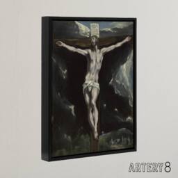 "Artery8 Christ on the Cross Cropped Oil Painting El Greco Framed Canvas Art - Size: W12"" x H16""" - thumbnail 2