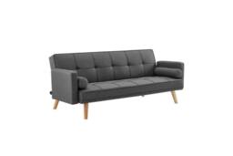 Home Detail Sarnia Sofa Bed Tufted Design Linen Fabric With Bolster Cushions in Charcoal - thumbnail 3