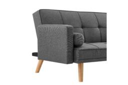 Home Detail Sarnia Sofa Bed Tufted Design Linen Fabric With Bolster Cushions in Charcoal - thumbnail 5