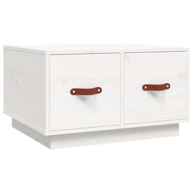 Berkfield Home Coffee Table White 60x53x35 cm Solid Wood Pine - Size: 60 x 53 x 35 cm - image 1
