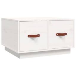 Berkfield Home Coffee Table White 60x53x35 cm Solid Wood Pine - Size: 60 x 53 x 35 cm - thumbnail 1