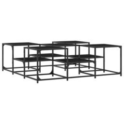 Berkfield Home Decorative Coffee Table Black 121x121x40 cm Engineered Wood - Size: 121 x 121 x 40 cm - thumbnail 3
