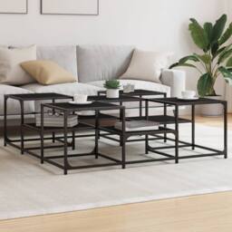 Berkfield Home Decorative Coffee Table Black 121x121x40 cm Engineered Wood - Size: 121 x 121 x 40 cm - thumbnail 2