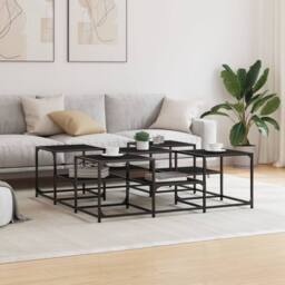 Berkfield Home Decorative Coffee Table Black 121x121x40 cm Engineered Wood - Size: 121 x 121 x 40 cm - thumbnail 1