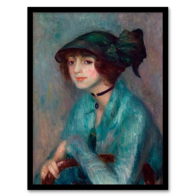 Artery8 William James Glackens Framed Wall Art The Brunette Woman Portrait - Size: A4 - image 1