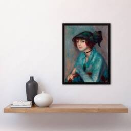 Artery8 William James Glackens Framed Wall Art The Brunette Woman Portrait - Size: A4 - thumbnail 2