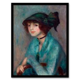 Artery8 William James Glackens Framed Wall Art The Brunette Woman Portrait - Size: A4 - thumbnail 1