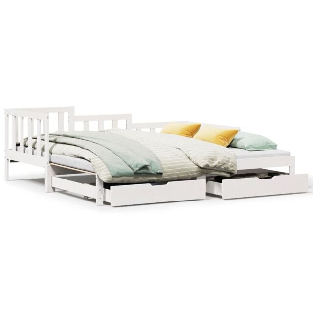 Berkfield Home Daybed with Trundle & Drawers without Mattress White 90x190 cm Single - image 1