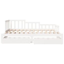 Berkfield Home Daybed with Trundle & Drawers without Mattress White 90x190 cm Single - thumbnail 4