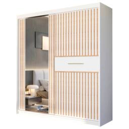 Sliding Wardrobes 4U Modern Sliding Wardrobe with LED Light W203cm x H 217 x D 62cm in White - thumbnail 2