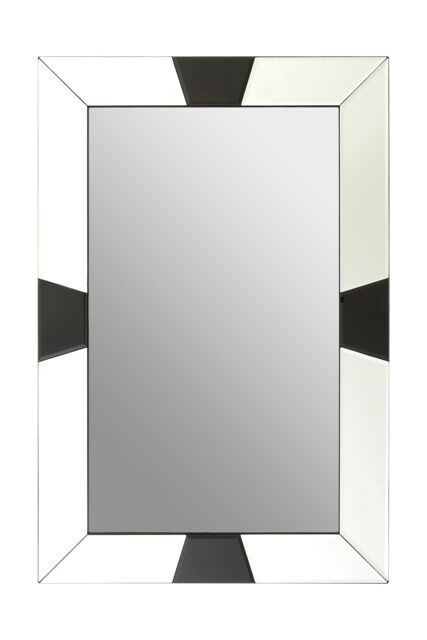 Orsina Milania Black Bevelled Border Detail Wall Mirror in Silver - image 1