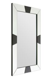 Orsina Milania Black Bevelled Border Detail Wall Mirror in Silver - thumbnail 2