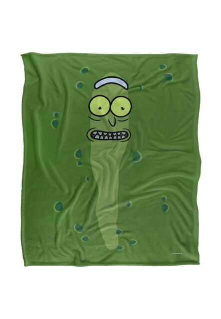 Rick & Morty Pickle Silky Touch Super Soft Throw Blanket 152 X 127 cm in White - image 1