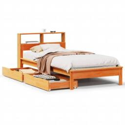 Berkfield Home Bookcase Bed without Mattress Wax Brown 90x190 cm Single Solid Wood Pine - thumbnail 2