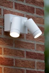 Lucide 'TAYLOR' Dimmable Rotatable Stylish Outdoor Wall Spotlight 2xGU10 in White - thumbnail 3