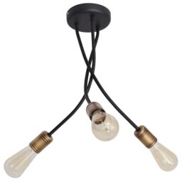 Netlighting Harvard Multi Arm Semi Flush Ceiling Light Black Patina 36cm - thumbnail 1