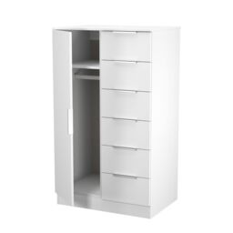 Ready Assembled 2 U Dover 1 Door 5 Drawer Kids Robe (Ready Assembled) in White - thumbnail 4