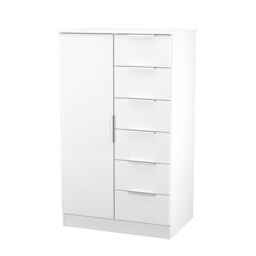 Ready Assembled 2 U Dover 1 Door 5 Drawer Kids Robe (Ready Assembled) in White - thumbnail 2