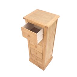 Cabinet Bits Lucca 5 Drawer Narrow Chest of Drawers Wood Knob in Light Brown - thumbnail 4