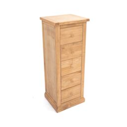 Cabinet Bits Lucca 5 Drawer Narrow Chest of Drawers Wood Knob in Light Brown - thumbnail 3