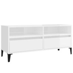 Berkfield Home TV Cabinet High Gloss White 100x34.5x44.5 cm Engineered Wood