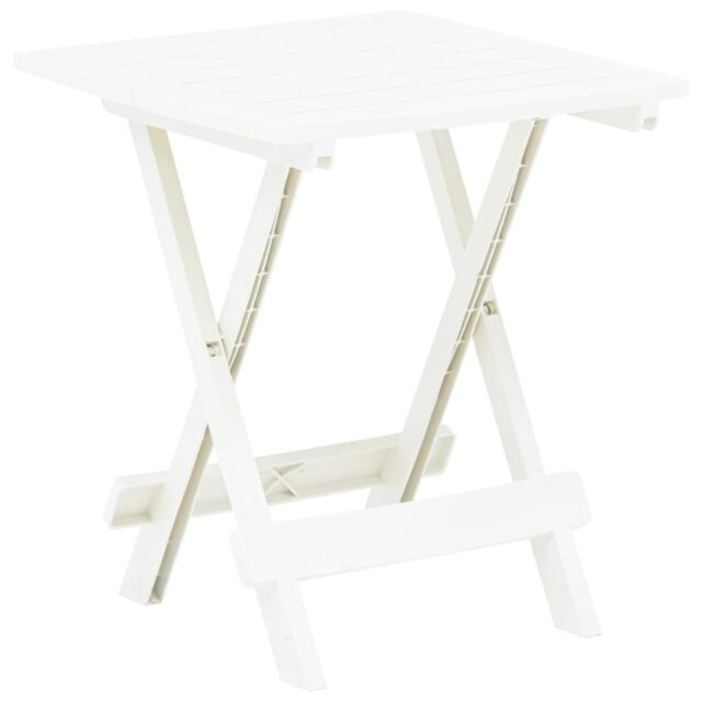 Berkfield Home Folding Garden Table White 45x43x50 cm Plastic - Size: 45 x 43 x 50 cm - image 1