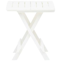 Berkfield Home Folding Garden Table White 45x43x50 cm Plastic - Size: 45 x 43 x 50 cm - thumbnail 3