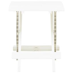 Berkfield Home Folding Garden Table White 45x43x50 cm Plastic - Size: 45 x 43 x 50 cm - thumbnail 2