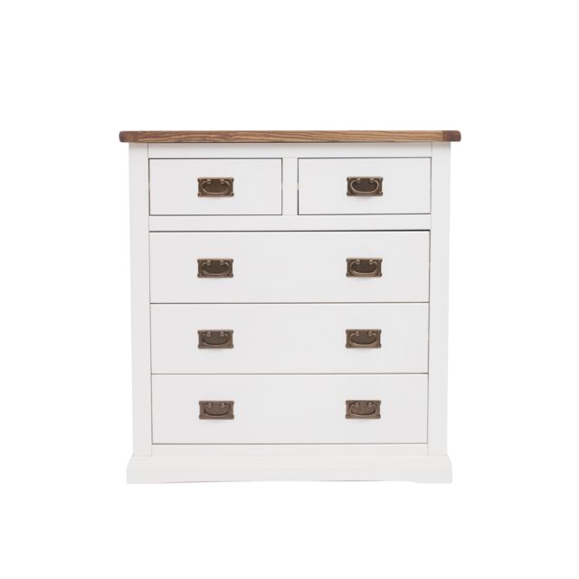 Cabinet Bits Cosenza 5 Drawer Chest of Drawers Bras Drop Handle in Off-White - image 1