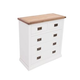 Cabinet Bits Cosenza 5 Drawer Chest of Drawers Bras Drop Handle in Off-White - thumbnail 3