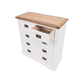 Cabinet Bits Cosenza 5 Drawer Chest of Drawers Bras Drop Handle in Off-White - thumbnail 4