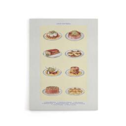 "Artery8 Cold Entree Dishes Kitchen Decor Mrs Beeton Canvas Wall Art Print in Yellow - Size: W12"" x H16""" - thumbnail 1