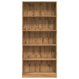 Berkfield Home Bookcase Artisian Oak 80x24x176 cm Engineered Wood in Brown - Size: 80 x 24 x 176 cm - thumbnail 4
