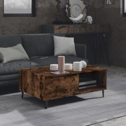 Berkfield Home Coffee Table Smoked Oak 90x60x35 cm Engineered Wood in Brown - Size: 90 x 60 x 35 cm - thumbnail 1