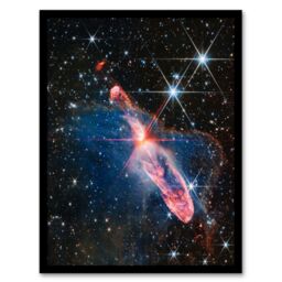Artery8 Wall Art Print NASA James Webb Space Telescope Actively Forming Stars Question Mark Baby Stars Bedroom Decor Art Framed in Black - Size: A4 - thumbnail 1
