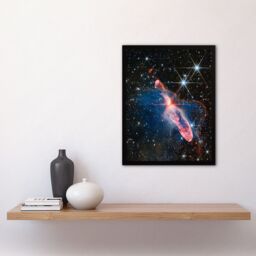 Artery8 Wall Art Print NASA James Webb Space Telescope Actively Forming Stars Question Mark Baby Stars Bedroom Decor Art Framed in Black - Size: A4 - thumbnail 4