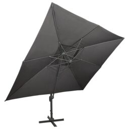 Berkfield Home Cantilever Garden Parasol with Double Top Anthracite 400x300 cm - thumbnail 2