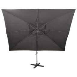Berkfield Home Cantilever Garden Parasol with Double Top Anthracite 400x300 cm - thumbnail 3