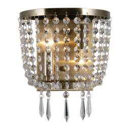 Netlighting Wall Lamp Antique Bronze 2 Light with Crystal Glass Shade E14 in Brown - thumbnail 2