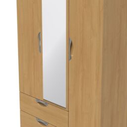 Ready Assembled 2 U Holborn Triple Mirror Wardrobe with 2 Drawers (Ready Assembled) in Brown - thumbnail 4