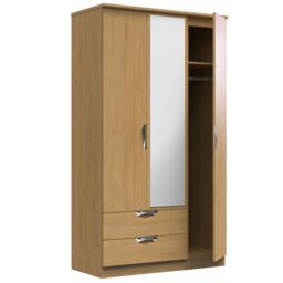 Ready Assembled 2 U Holborn Triple Mirror Wardrobe with 2 Drawers (Ready Assembled) in Brown - thumbnail 6