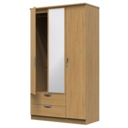 Ready Assembled 2 U Holborn Triple Mirror Wardrobe with 2 Drawers (Ready Assembled) in Brown - thumbnail 5