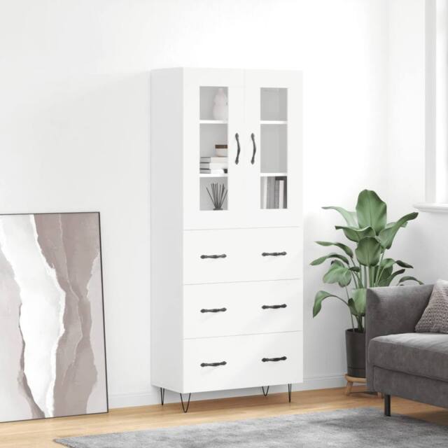 Berkfield Home Highboard White 69.5x34x180 cm Engineered Wood - image 1